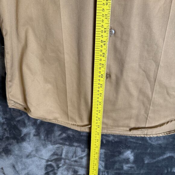 US Military Khaki Twill Button Up Short Sleeve Size Medium Tan - Picture 4 of 7